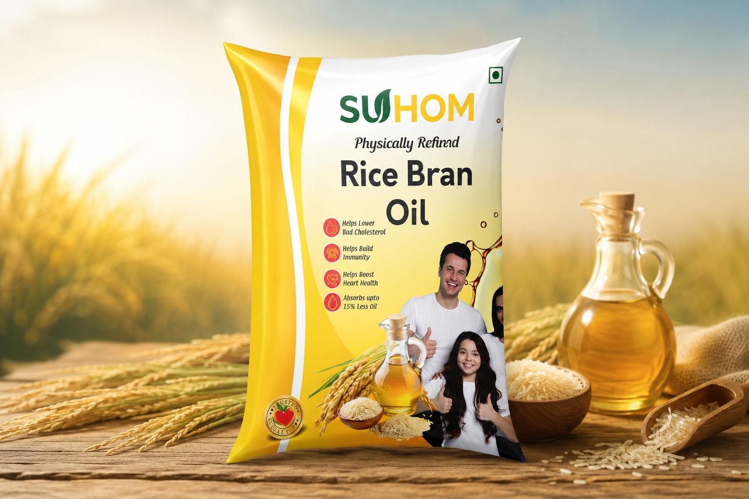 SUHOM Rice Bran Oil 3D Pouch Presentation