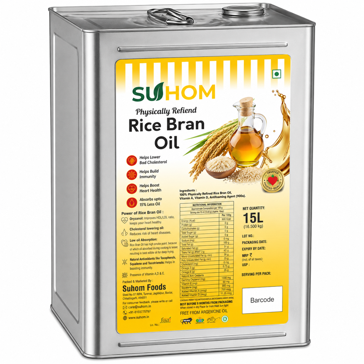 SUHOM 15 Litre Bulk Tin